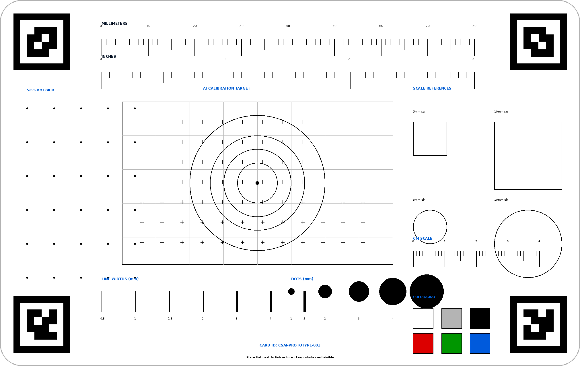 CastSight SmartScale card back calibration target preview